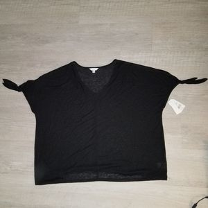 NEW Time And Tru V-Neck Arm Tie Top.  Black - Size 3XG (22).  Fully guaranteed.